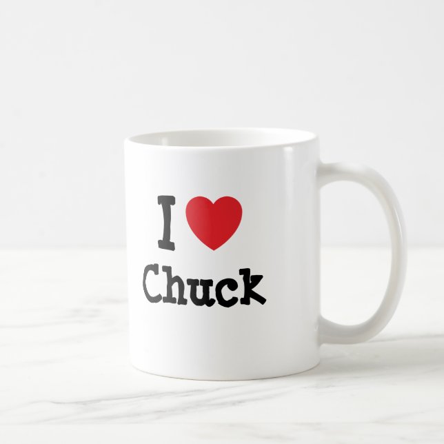 Mug J'aime Chuck coeur personnalisé (Droite)
