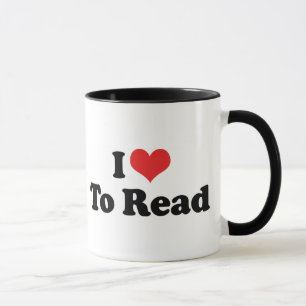 Mug J'aime cœur à lire - Amateur de livres