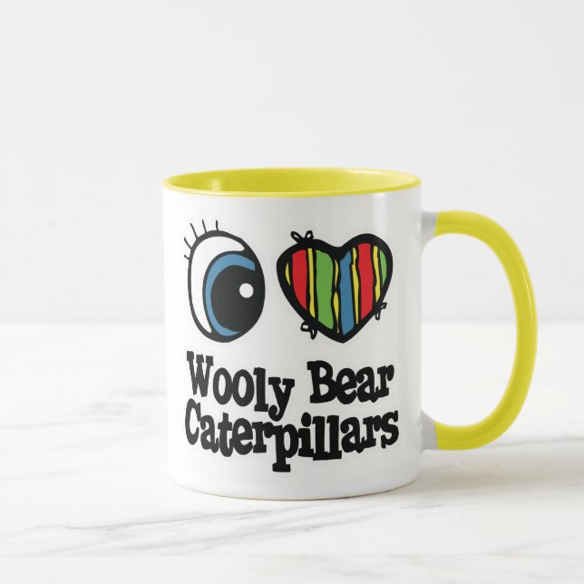 Mug J'aime (cœur) les chenilles de l'isabelle (Droite)