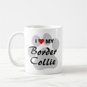 Mug J'aime (coeur) mon border collie Pawprint