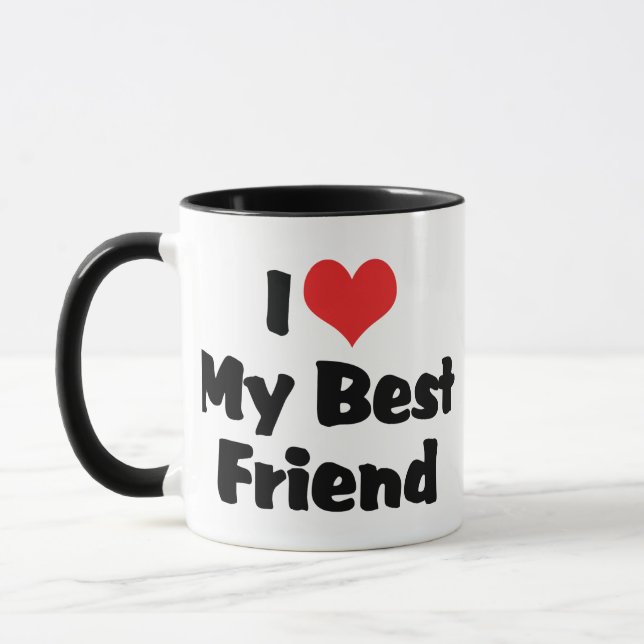 Mug J'aime cœur mon meilleur ami - BFF (Gauche)