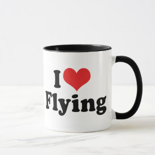 Mug J'aime cœur volant - Amoureux d'avion