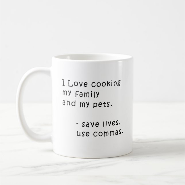 Mug J'aime cuisiner ma famille et mes animaux de compa (Gauche)