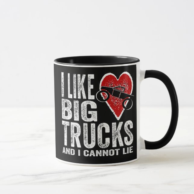 Mug J'aime de GRANDS camions (Droite)