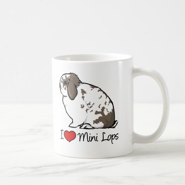 Mug J'aime de mini lapins de Lop (Droite)