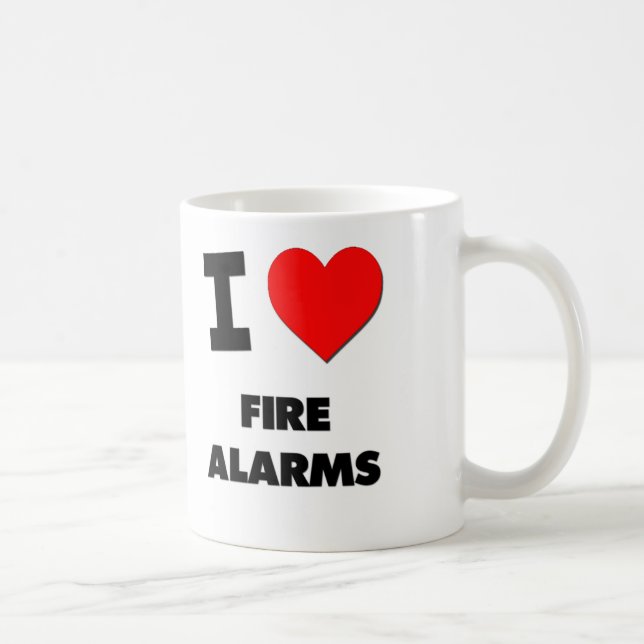 Mug J'aime des alarmes d'incendie (Droite)