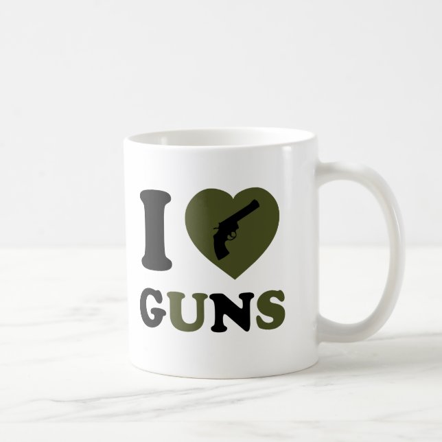 Mug J'aime des armes à feu (Droite)