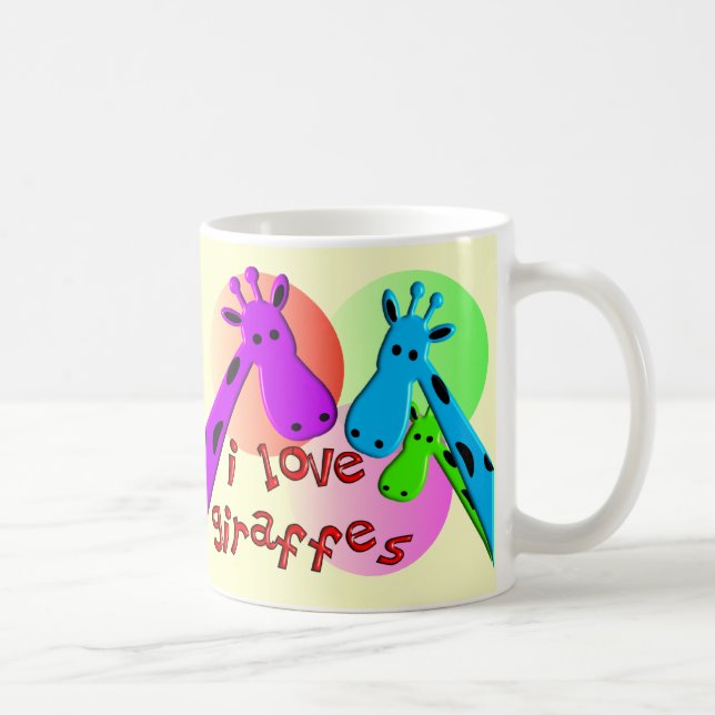 Mug J'aime des cadeaux de girafes (Droite)