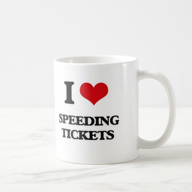 Mug J'aime des contraventions pour excès de vitesse (Droite)