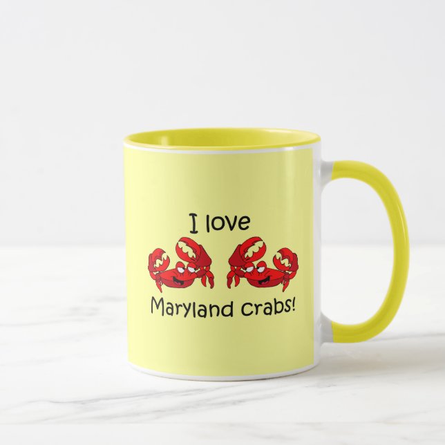 Mug J'aime des crabes du Maryland ! (Droite)