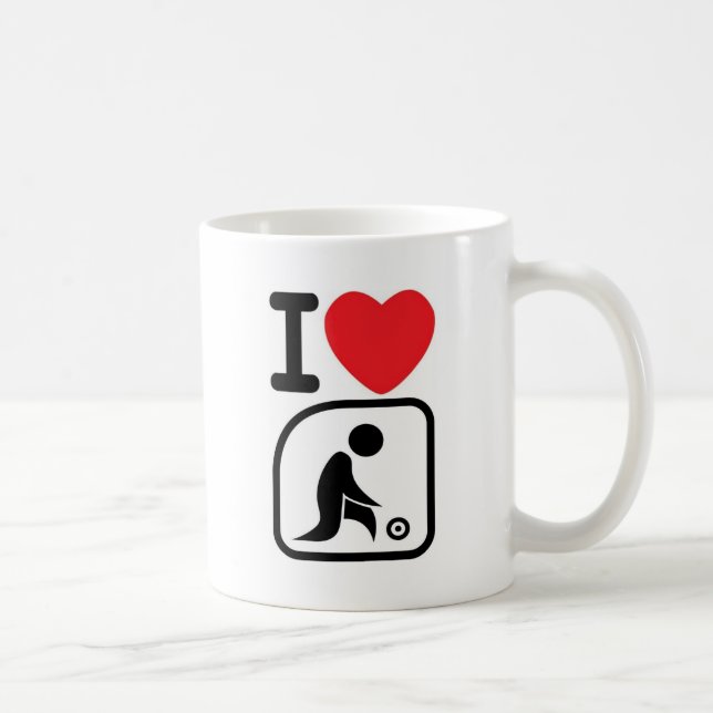 Mug J'aime des cuvettes de pelouse (Droite)
