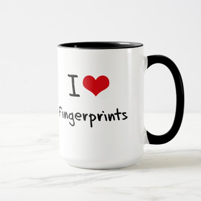 Mug J'aime des empreintes digitales (Droite)