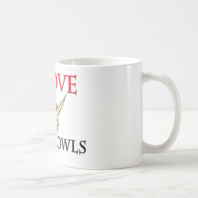 Mug J'aime des hiboux de grange (Droite)