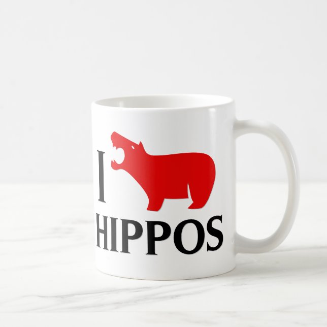 Mug J'aime des hippopotames (Droite)