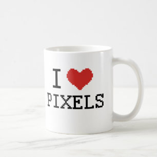 Mug J'aime des pixels de coeur des pixels/I
