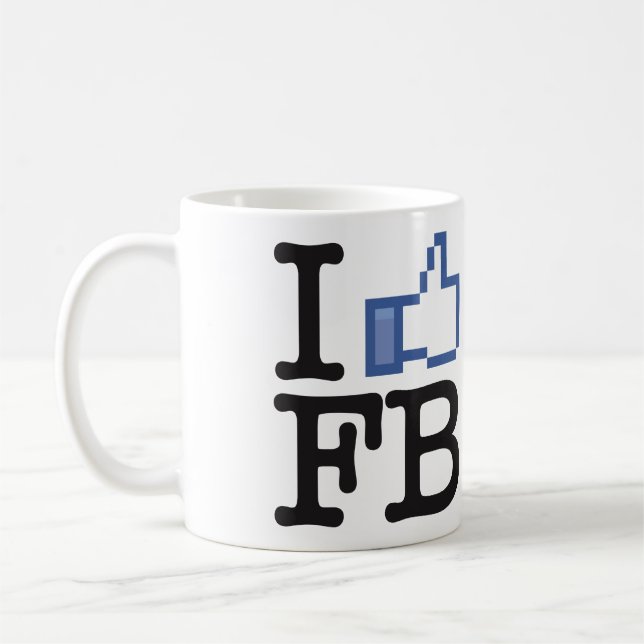 Mug J'aime des pouces de FB Facebook vers le haut de (Gauche)