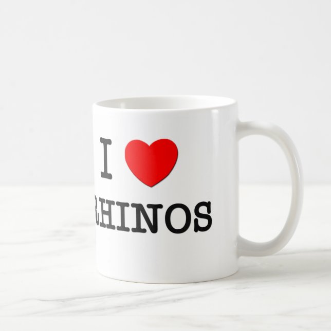 Mug J'aime des RHINOCÉROS (Droite)
