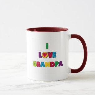 Mug J'aime des T-shirts et des cadeaux de grand-papa
