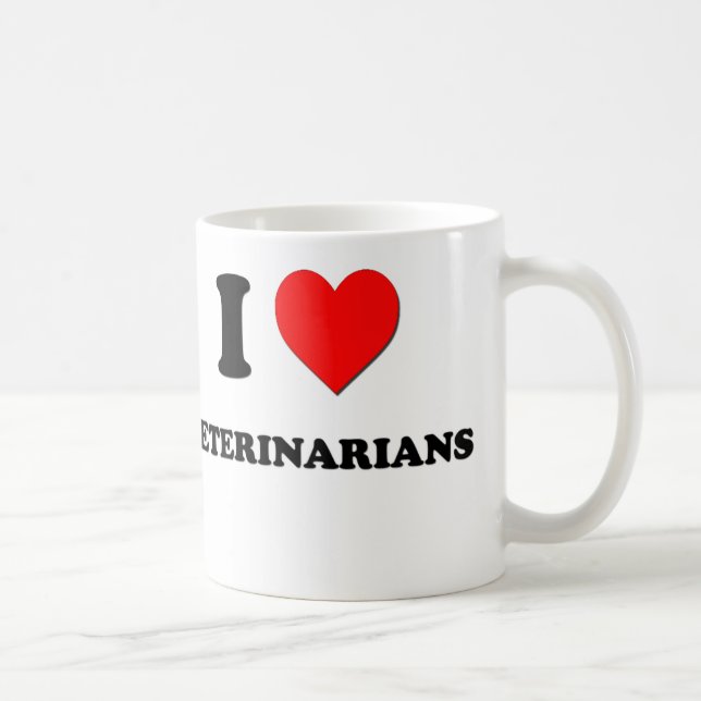 Mug J'aime des vétérinaires (Droite)