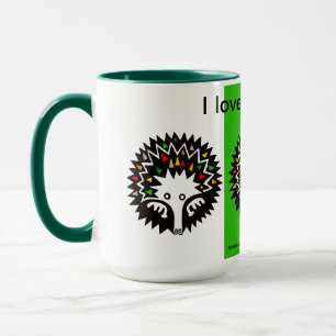 Mug J'aime ECHIDNAS - Nature - Faune - Vert