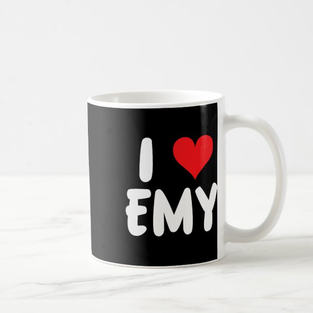 Mug J'Aime Emy - Cœur - Nom  (Droite)