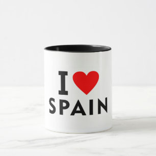 Mug J'aime Espagne pays comme voyage de coeur tourisme
