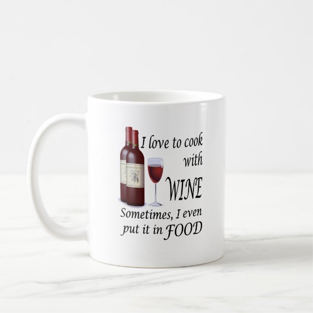 Mug J'aime faire cuire avec du vin - même en (Gauche)