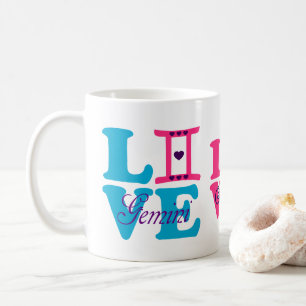 Mug ♊  J'Aime Gemini-Best Zodiac Signe café classique