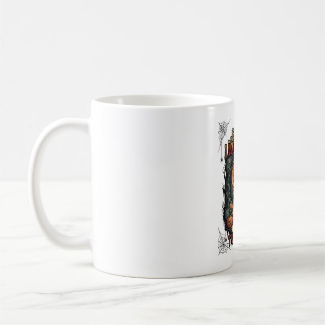 Mug J'aime Halloween Squelette Épouvantail Pleine Lune (Gauche)