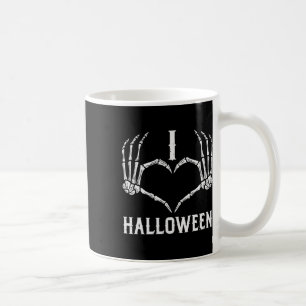 Mug J'aime Halloween Squelette Mains Coeur mignonne Fe