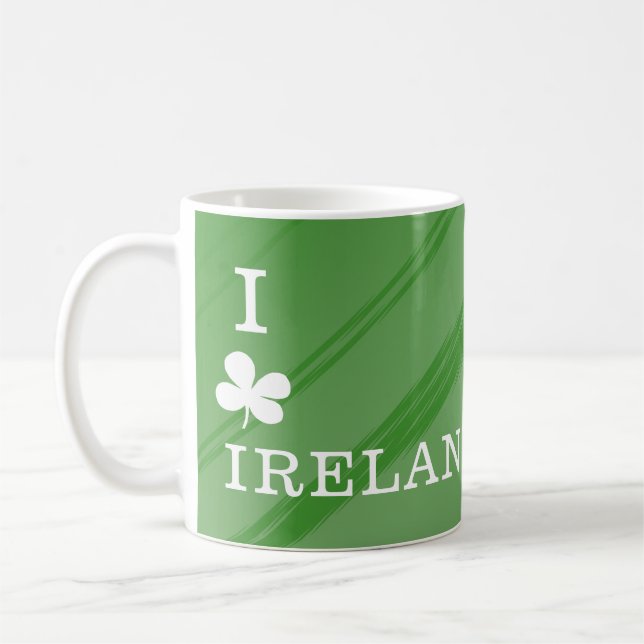 Mug J'aime Irlande Motif vert (Gauche)
