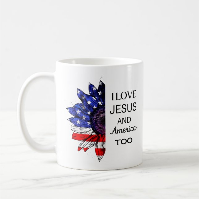 Mug J'aime Jésus et l'Amérique aussi (Gauche)