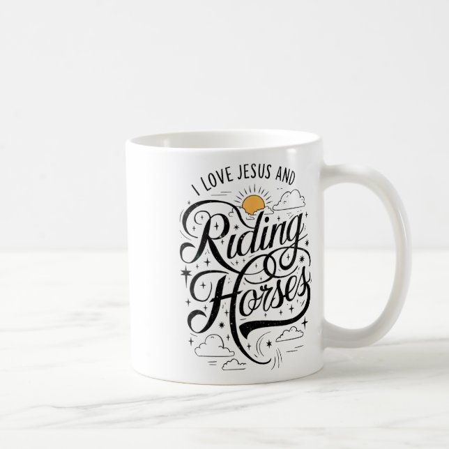 Mug J'Aime Jésus Et Les Chevaux D'Équitation Filles À  (Droite)