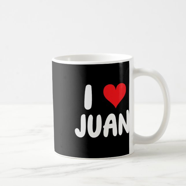 Mug J'aime Juan - Cœur - Nom  (Droite)