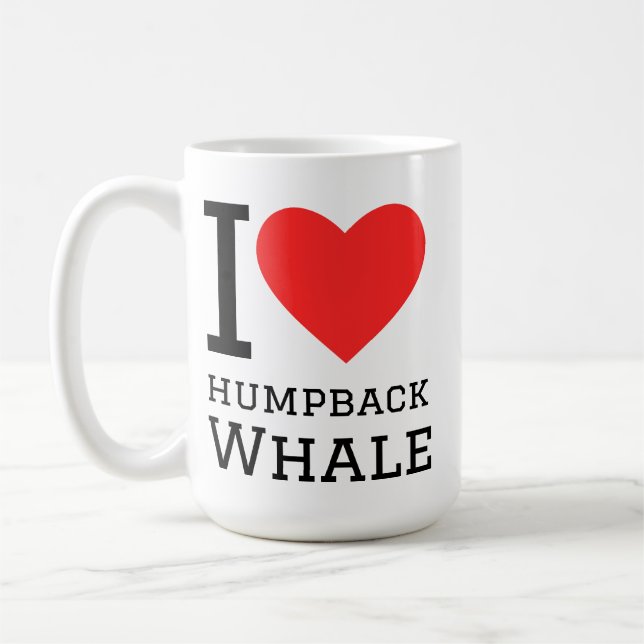 Mug J'aime la baleine à bosse (Gauche)