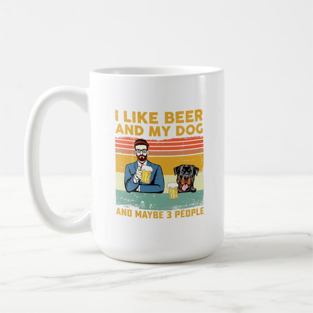 Mug J'Aime La Bière Et Mon Chien Et Peut-Être 3 Person (Gauche)
