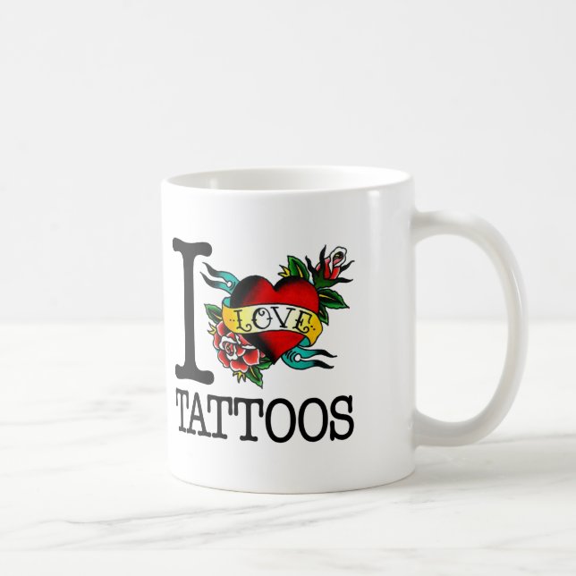 Mug j'aime la conception de fripes encrée par tatouage (Droite)