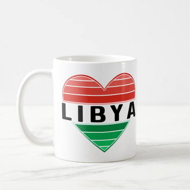 Mug J'aime la Libye, le coeur libyen (Gauche)