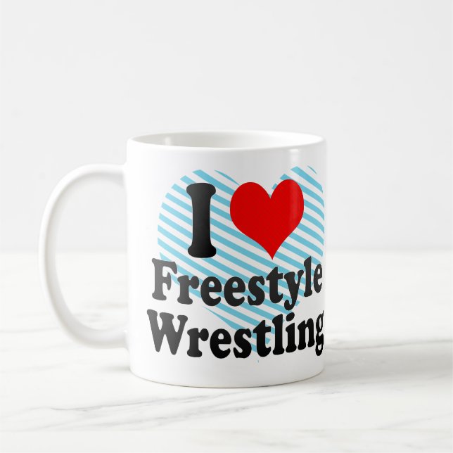 Mug J'aime la lutte de style libre (Gauche)