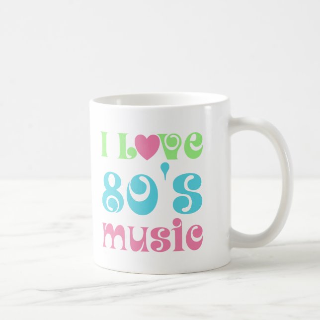 Mug J'aime la musique 80s (Droite)