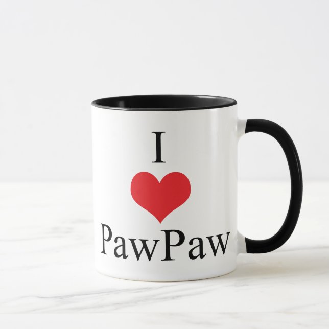 Mug J'aime la papaye (de coeur) (Droite)