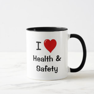 Mug J'aime la santé et sécurité de coeur de la santé