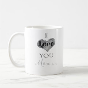 Mug J'aime la typographie de cœur de tableau noir 