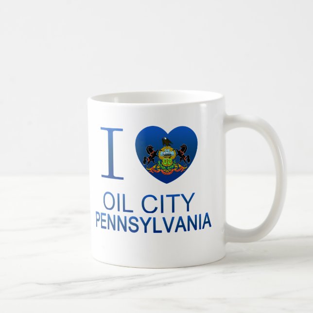 Mug J'aime la ville d'huile, PA (Droite)