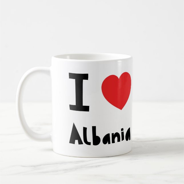Mug J'aime l'Albanie (Gauche)