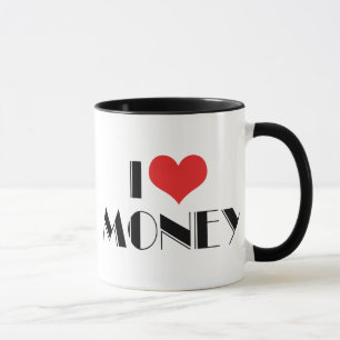 Mug J'aime l'argent du cœur - Entrepreneur commercial