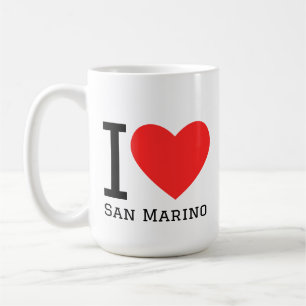 Mug J'aime l'autocollant carré de Saint-Marin