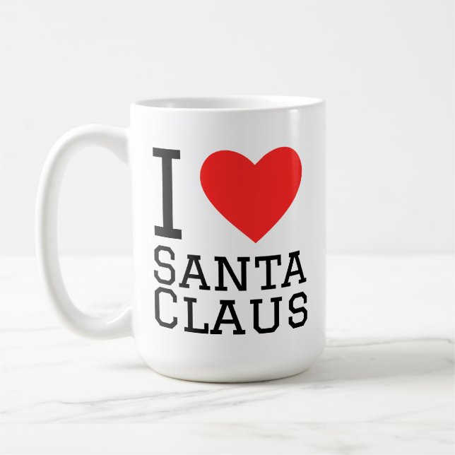 Mug J'aime l'autocollant du Père Noël (Gauche)