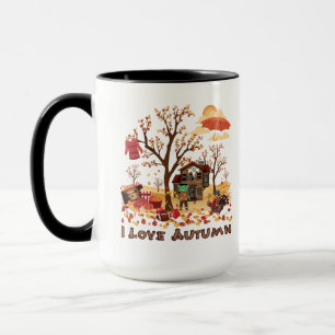 Mug J'aime l'automne - paysage d'automne