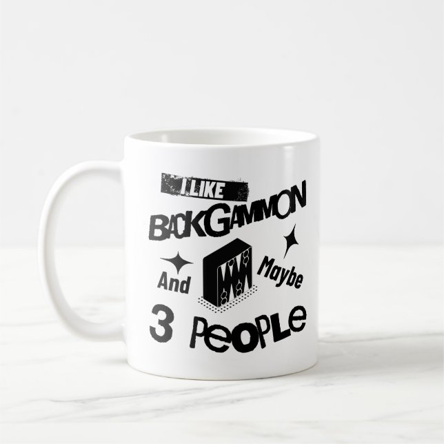 Mug J'Aime Le Backgammon Et Peut-Être 3 Personnes Drôl (Gauche)